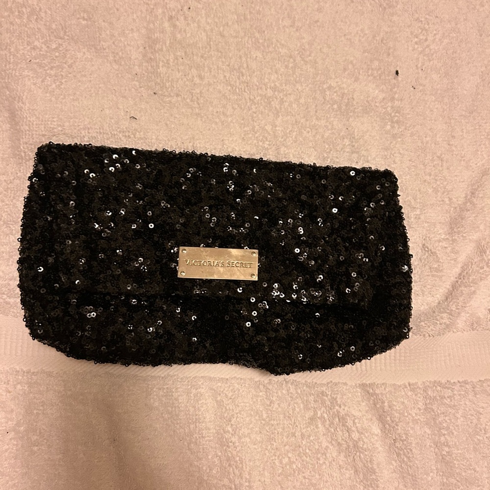 Victoria's Secret Sparkling Black Sequin Clutch